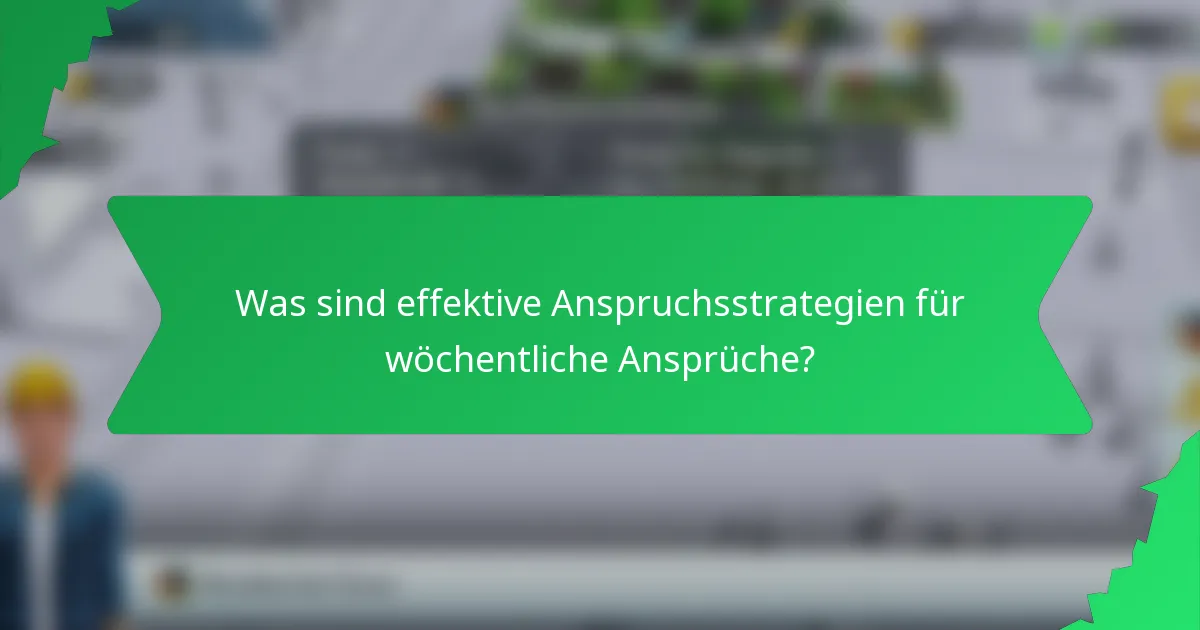 Was sind effektive Anspruchsstrategien für wöchentliche Ansprüche?
