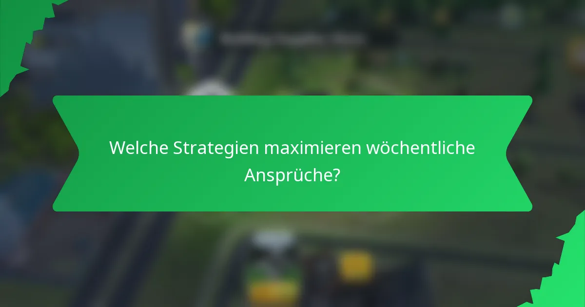 Welche Strategien maximieren wöchentliche Ansprüche?