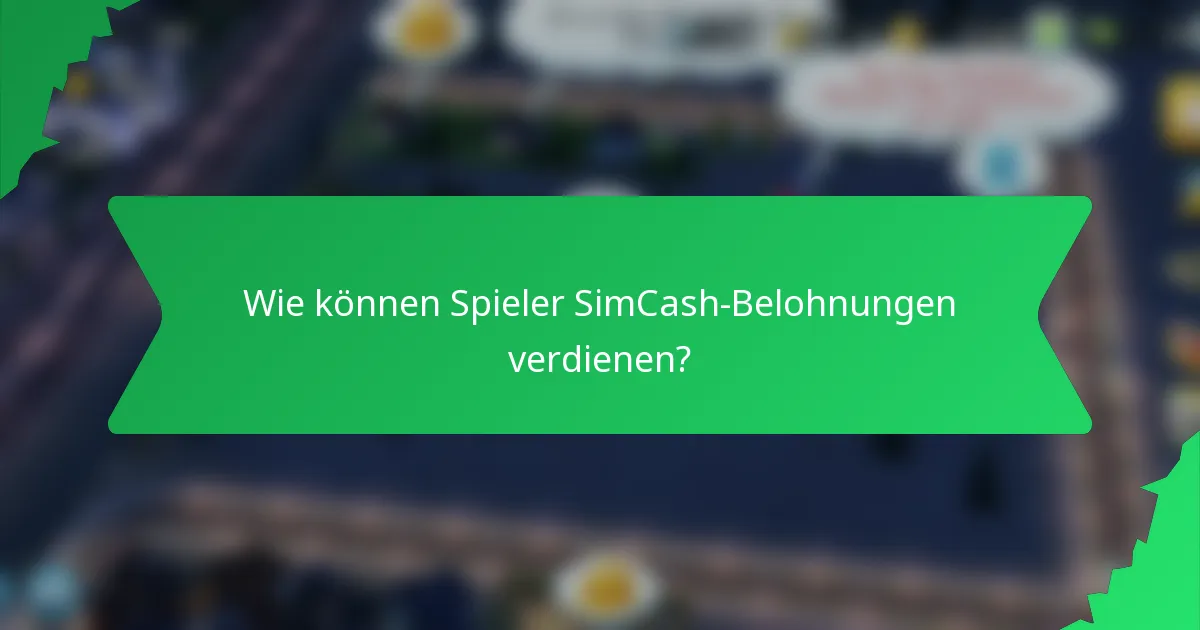 Wie können Spieler SimCash-Belohnungen verdienen?