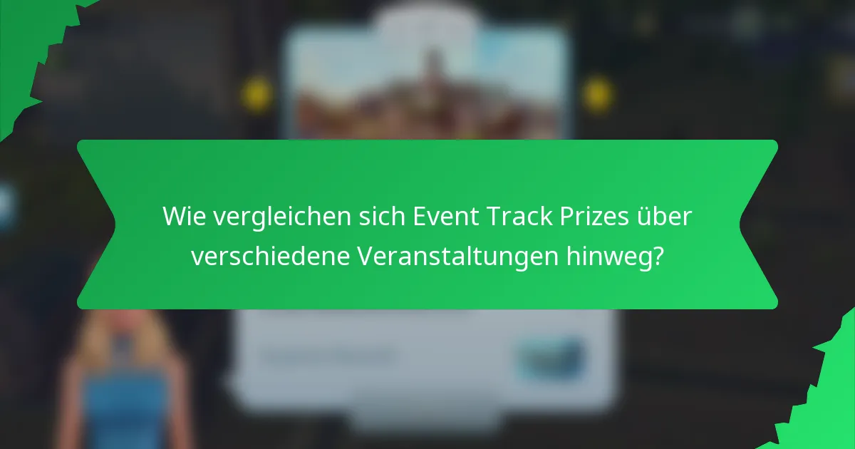 Wie vergleichen sich Event Track Prizes über verschiedene Veranstaltungen hinweg?